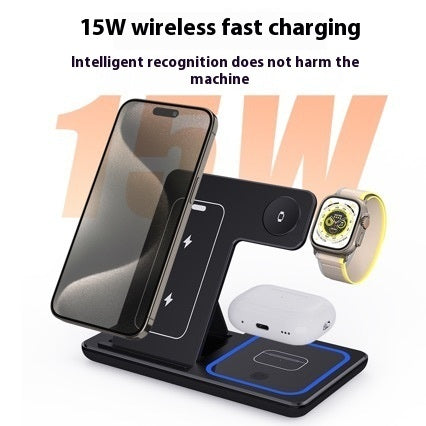 15W 3-in-1 Foldable Fast Wireless Charging Station – For iPhone, iWatch, AirPods