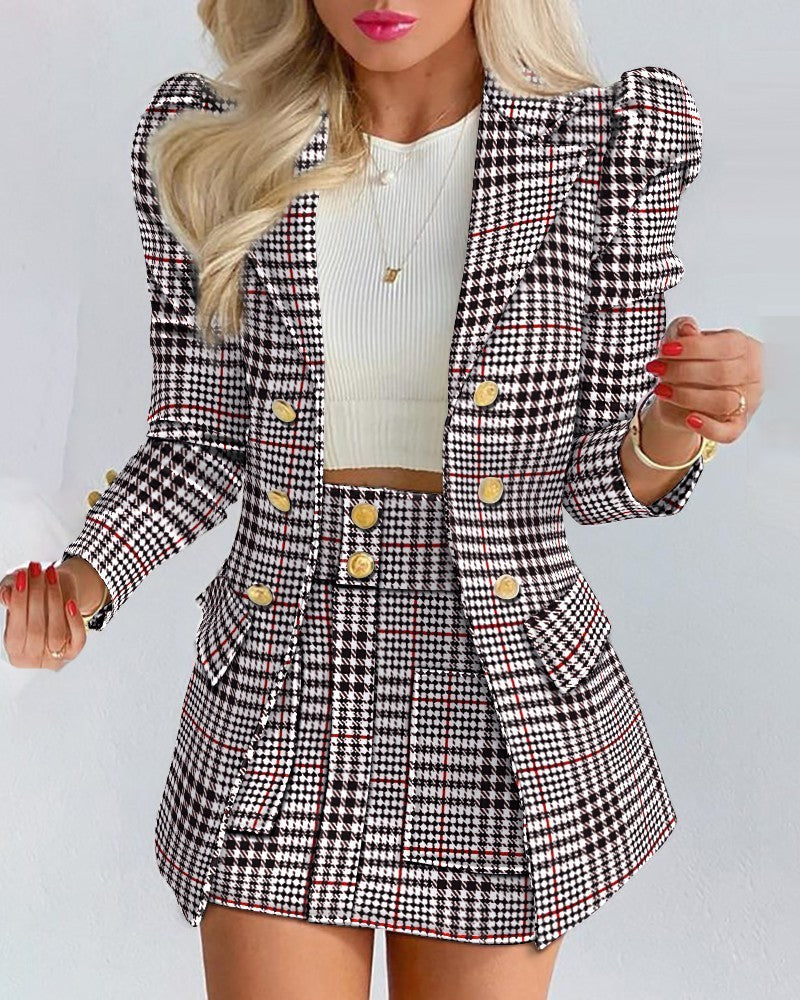 Elegant-Polyester-Coat-and-Short-Skirt-For-Women