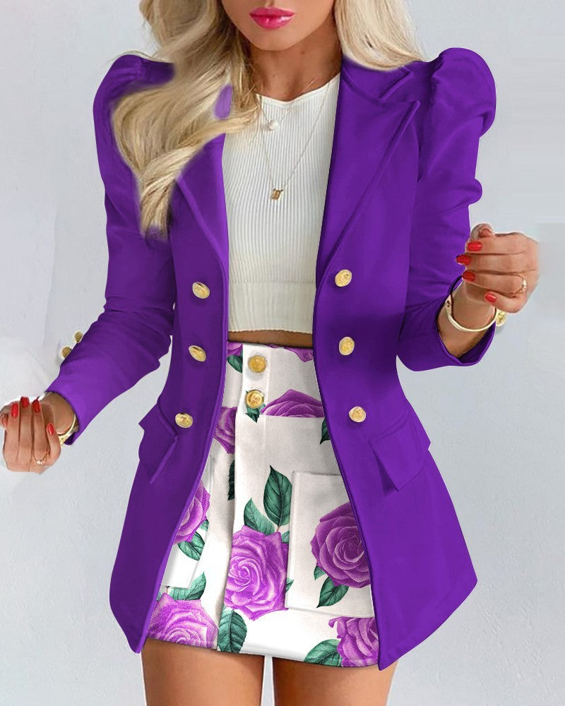 Chic-White-Two-Piece-Suit-Coat-Skirt-For-Casual-Outings