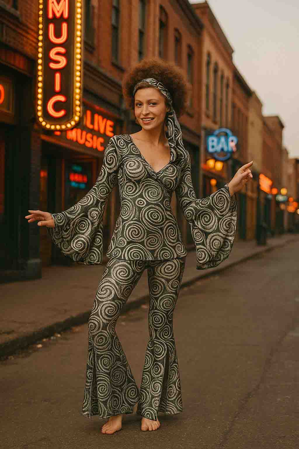 Retro DS Jazz Dance Party Dress – Bold Vintage Vibes