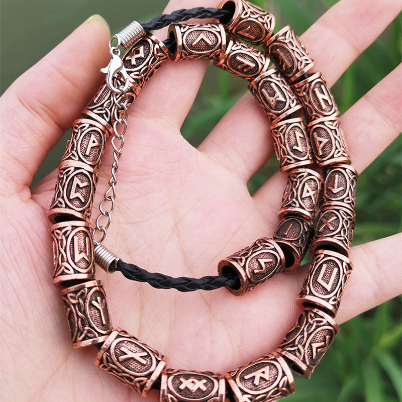 Electroplated Antique Silver Viking Rune Beard Beads for a Bold Look