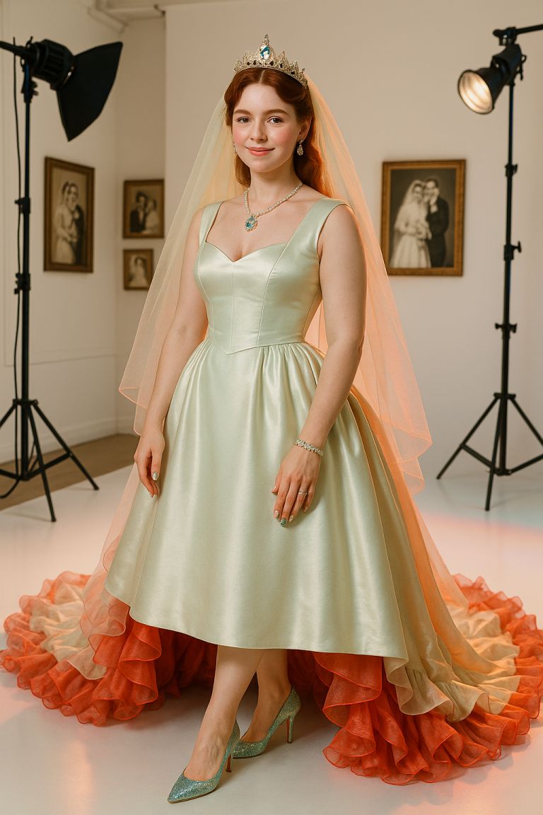 AI Prompt – Elegant Bride in Studio Photo Session