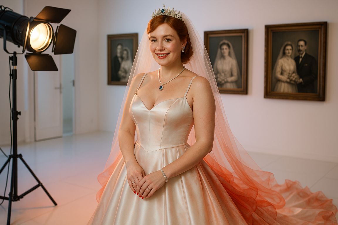 AI Prompt – Elegant Bride in Studio Photo Session