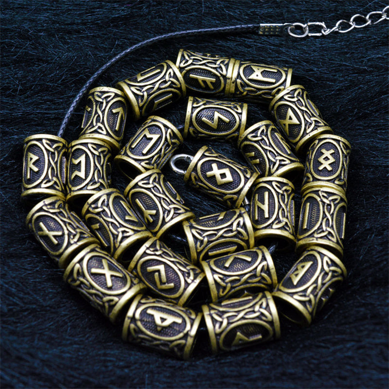 Bold Viking Rune Beard Beads for Men – Electroplated Finish in Silver & Bronze