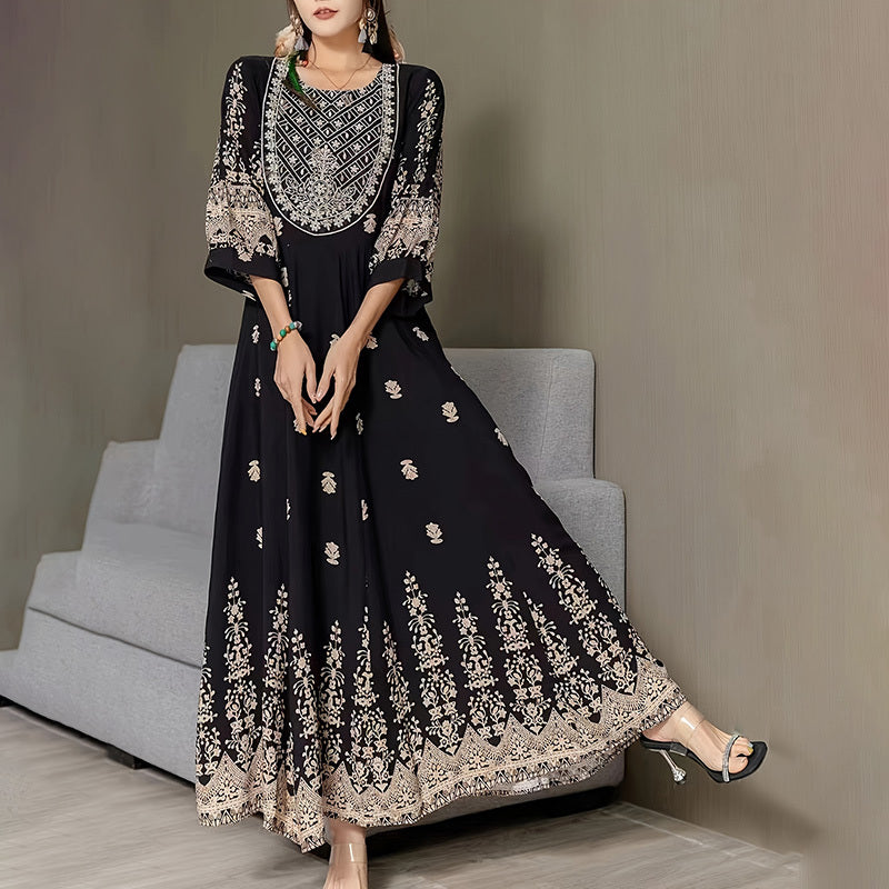 Boho Embroidered Maxi Dress – Free-Spirited Elegance in Motion USA