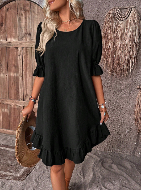 Versatile and Timeless – The Perfect Solid Color Dress for Casual Summer Days

