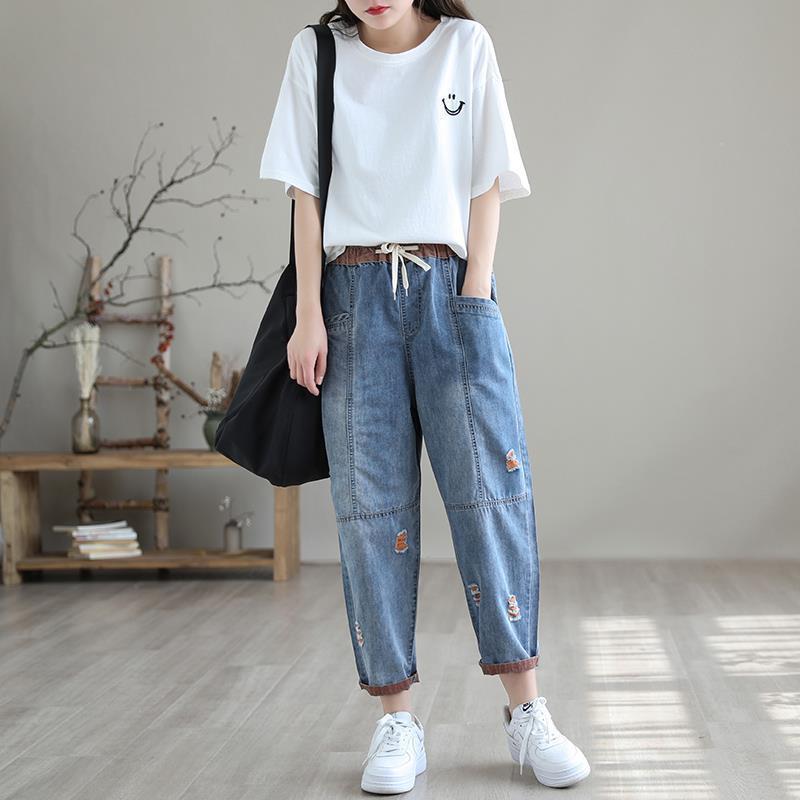 womens-green-ripped-jeans-summer
