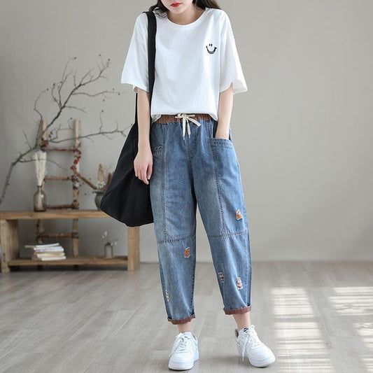 womens-green-ripped-jeans-summer