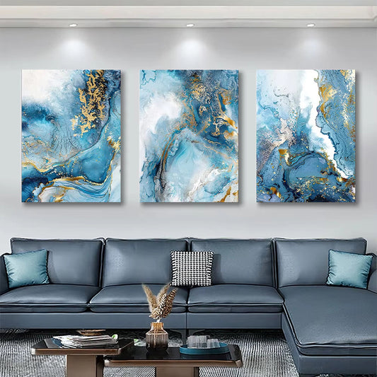 Modern Minimalist Wall Art for Living Room – Frameless Canvas Painting