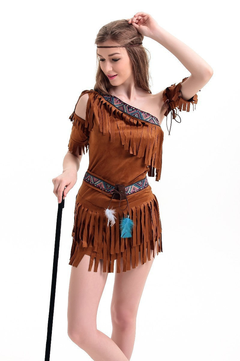 Spooky Halloween costume for adult women – printed witch theme suit