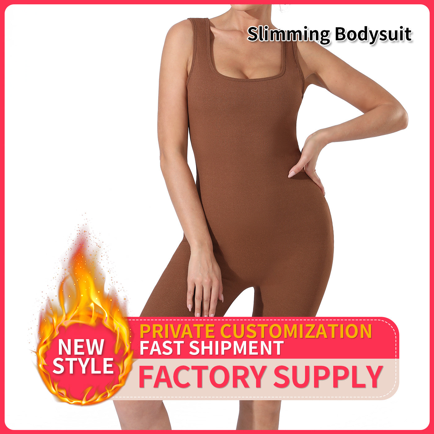Women’s Slimming Solid Color Bodysuit – Black or Coffee