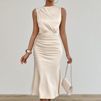 Chic Summer Sleeveless Ruched Bodycon Dress Casual & Party Ready USA