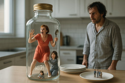AI Prompt | rapped Family in a Jar Surreal Miniature